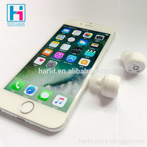 2017 Best Mini In-Ear Wireless Bluietooth V4.2 Headphones with HD Microphone And 1500 mA Charge Cradle Noise Cancelling White